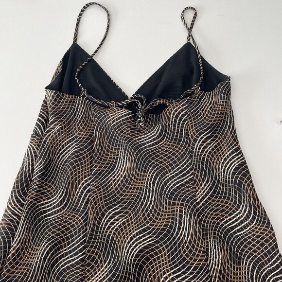 Vintage 90's Y2K Brown Whimsigoth Fairy Grunge Asymmetrical Hem Slip Dress Sz 4 - Picture 9 of 16